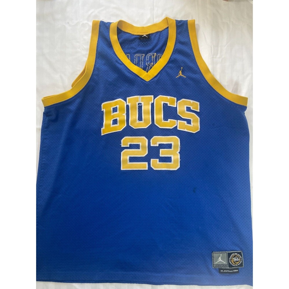 Michael Jordan Laney Bucs High School Jersey Blue Yellow White Sz 3XL 1980 -READ